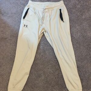 Under Armour Cream Joggers with Black Accents